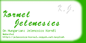 kornel jelencsics business card